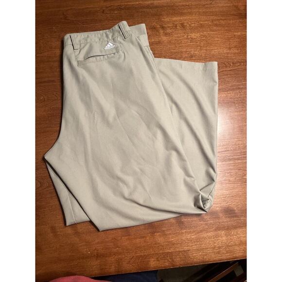 Adidas Pants Mens 38x32 Beige Khaki Golf Performance Clima Cool Lightweight - Picture 2 of 5